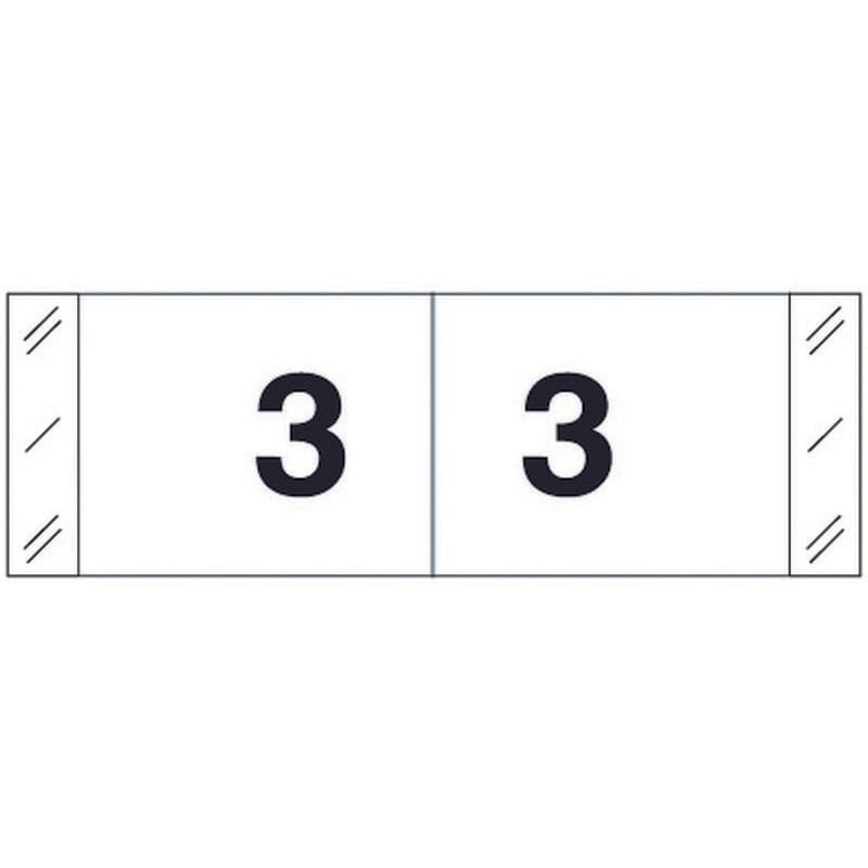 Tabbies 11830 Compatible Numeric "3" Labels, Laminated Stock, 1/2" X 1-1/2" Individual Numbers - Roll of 500