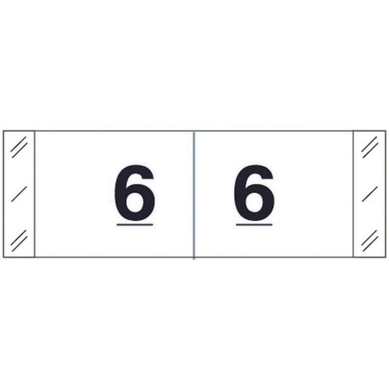 Tabbies 11830 Compatible Numeric "6" Labels, Laminated Stock, 1/2" X 1-1/2" Individual Numbers - Roll of 500