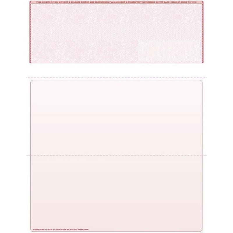 Burgundy Canadian Laser Check, Top Position, Tri-Fold (Carton of 500)