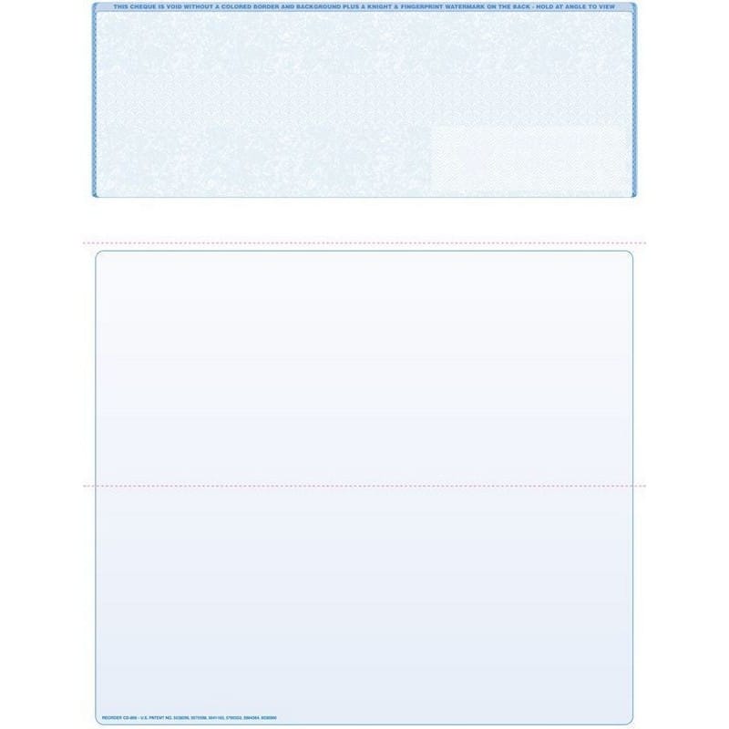 Blue Canadian Laser Check, Top Position, Tri-Fold (Carton of 500)