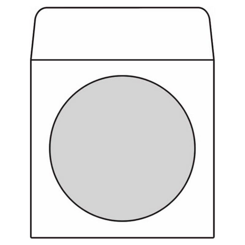 CD/DVD Envelope, 4-7/8" x 5", 24# White, Two Side Seams Over, Cellophane Window, Ungummed Flaps Extended (Box of 1000)