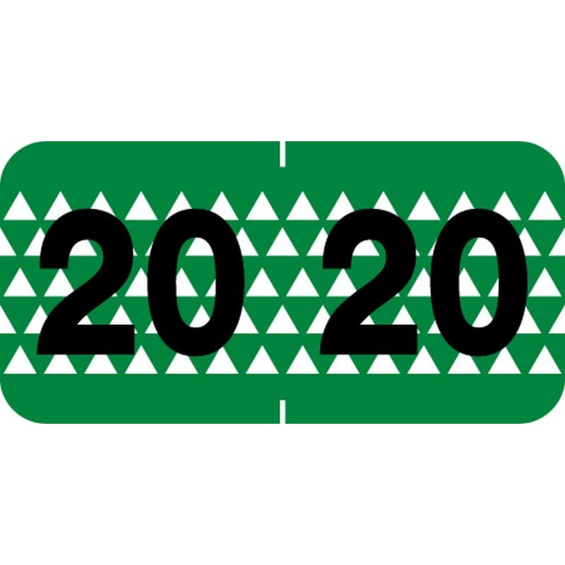 COF Compatible "20" Yearband Labels, Laminated Stock. 1-1/2" X 3/4" - 500 per Roll
