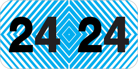 COF Compatible "24" Yearband Labels, Laminated Stock. 1-1/2" X 3/4" - 500 per Roll
