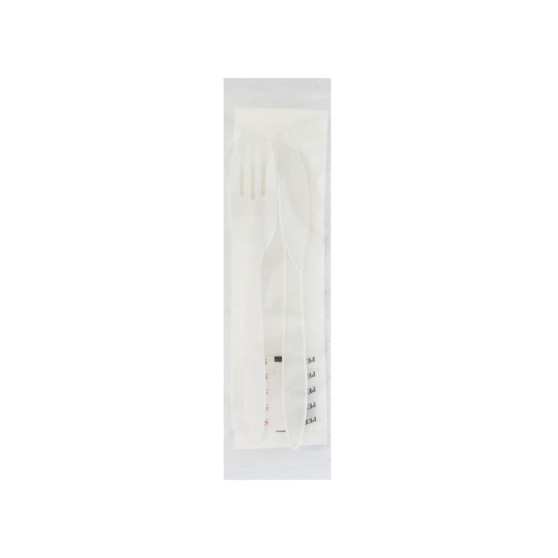 Medium PP Fork Knife Napkin 12x13 Salt Pepper White (250 per Case)