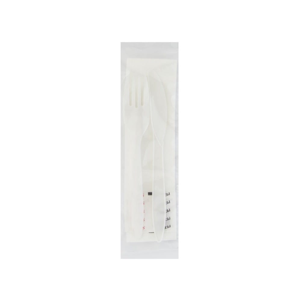 Medium PP Fork Knife Napkin 12x13 Salt Pepper White (250 per Case)