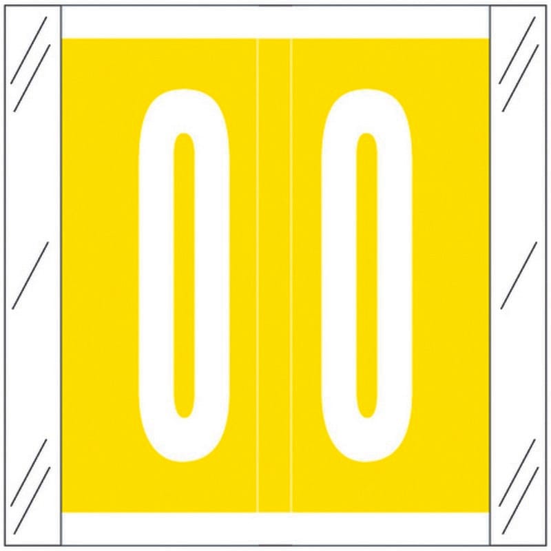 Tabbies Compatible "0" Numeric Labels, 100# Laminated Stock, 1-1/2" X 1-1/2" Individual Numbers - Roll of 500