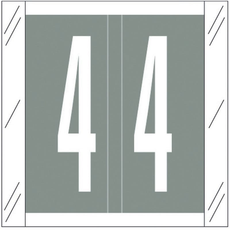 Tabbies Compatible "4" Numeric Labels, 100# Laminated Stock, 1-1/2" X 1-1/2" Individual Numbers - Roll of 500