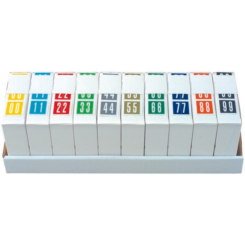 Tabbies Compatible Numeric Labels, 100# Laminated Stock, 1-1/2" X 1-1/2" Individual Numbers - Roll of 500