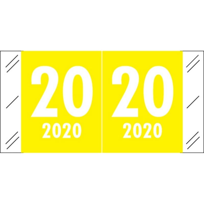Col'R'Tab Compatible "20" Yearband Labels, Laminated Stock 1-1/2" x 3/4" - 1000 per Roll