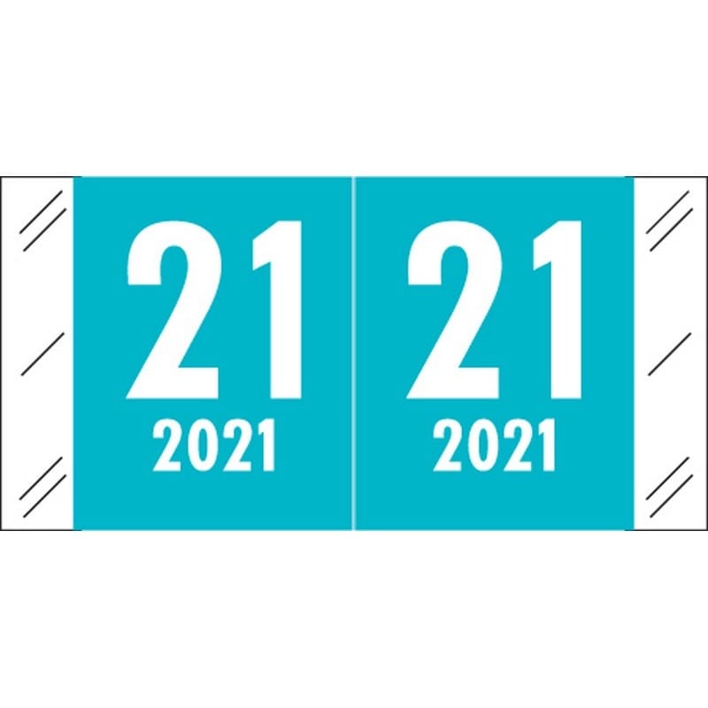 Col'R'Tab Compatible "21" Yearband Labels, Laminated Stock 1-1/2" x 3/4" - 1000 per Roll