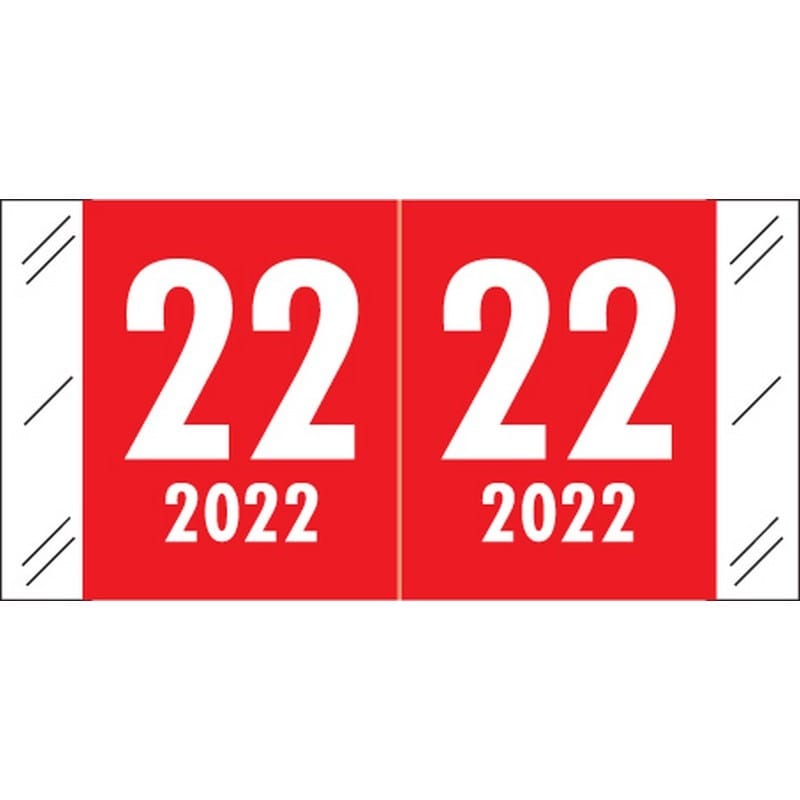 Col'R'Tab Compatible "22" Yearband Labels, Laminated Stock 1-1/2" x 3/4" - 1000 per Roll