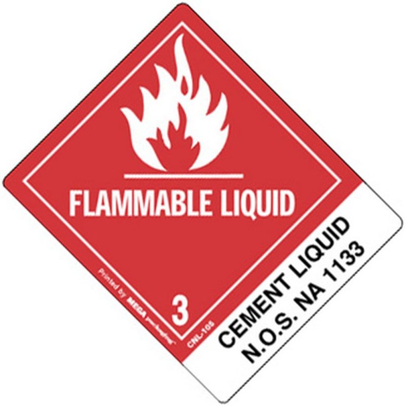 4" x 4-3/4" Flammable Liquid - Adhesives UN1133 Labels (500 per Roll)