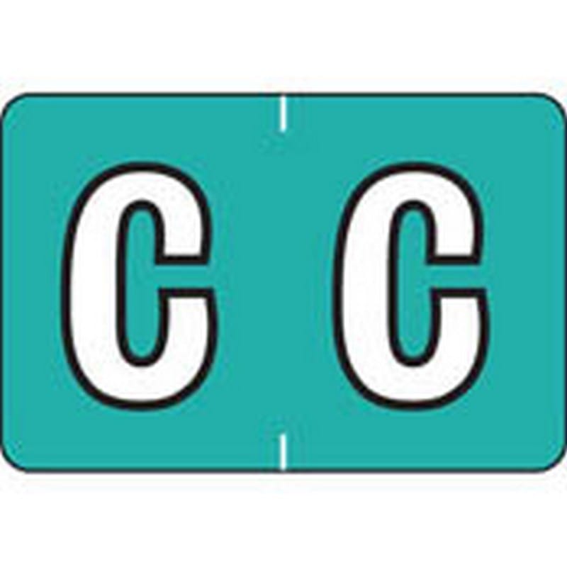 Colwell Compatible Alpha "C" Labels, Polylaminated Stock, 1" X 1-1/2" Individual Letters - Roll of 500
