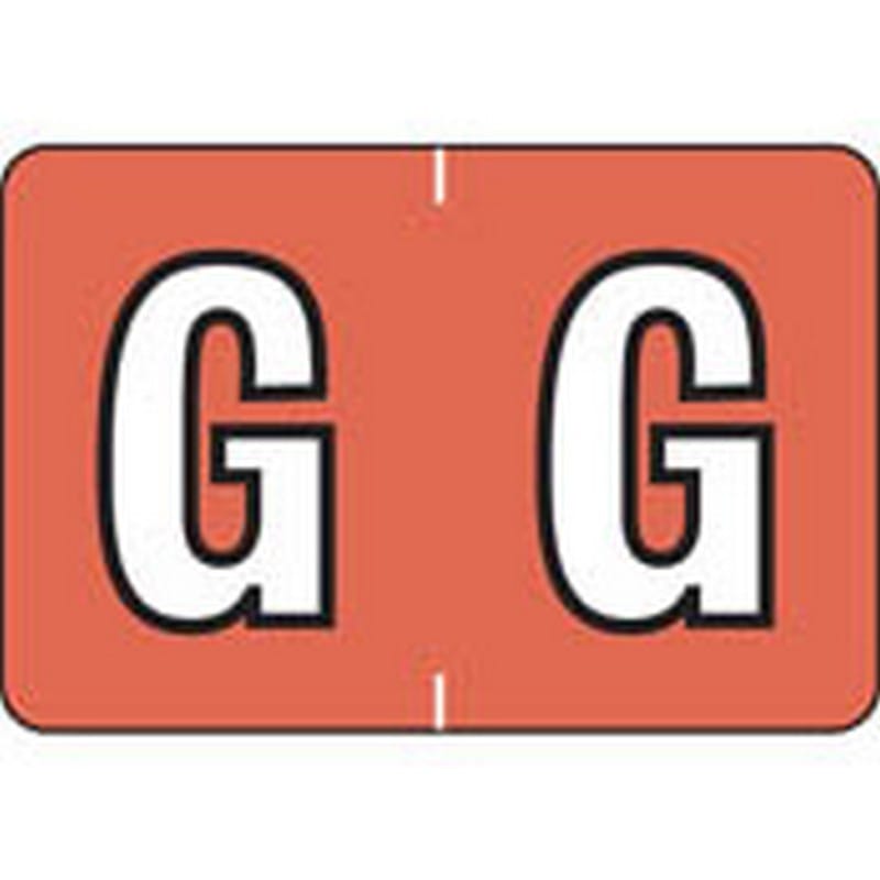 Colwell Compatible Alpha "G" Labels, Polylaminated Stock, 1" X 1-1/2" Individual Letters - Roll of 500