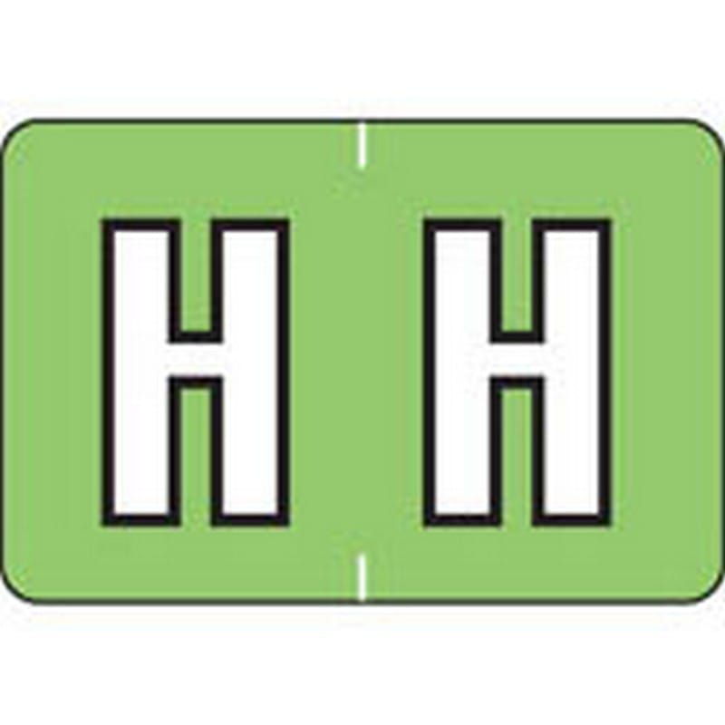 Colwell Compatible Alpha "H" Labels, Polylaminated Stock, 1" X 1-1/2" Individual Letters - Roll of 500