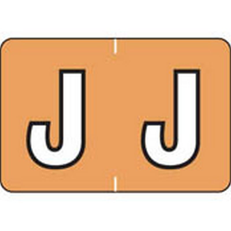 Colwell Compatible Alpha "J" Labels, Polylaminated Stock, 1" X 1-1/2" Individual Letters - Roll of 500