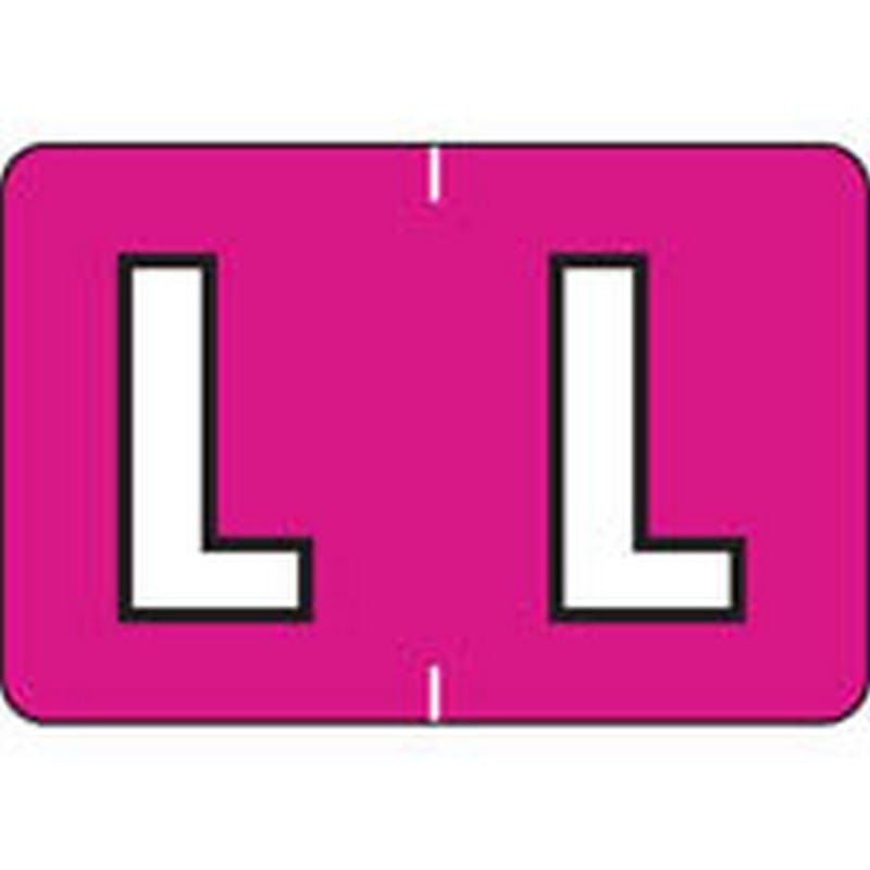 Colwell Compatible Alpha "L" Labels, Polylaminated Stock, 1" X 1-1/2" Individual Letters - Roll of 500