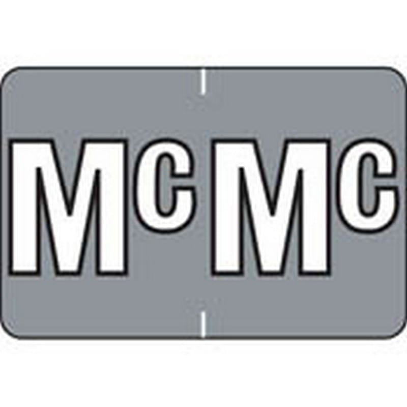 Colwell Compatible Alpha "Mc" Labels, Polylaminated Stock, 1" X 1-1/2" Individual Letters - Pack of 240