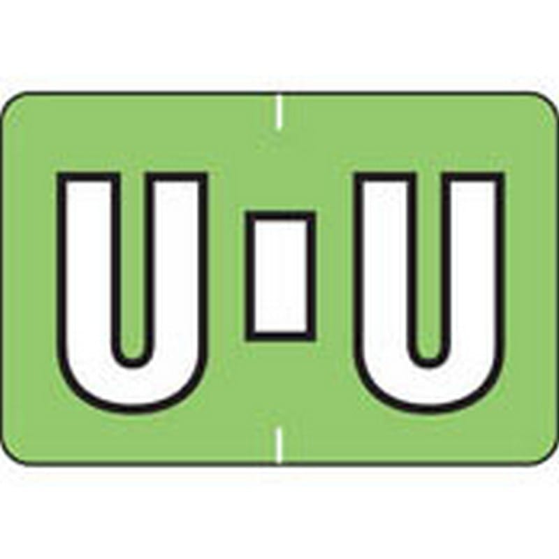 Colwell Compatible Alpha "U" Labels, Polylaminated Stock, 1" X 1-1/2" Individual Letters - Roll of 500