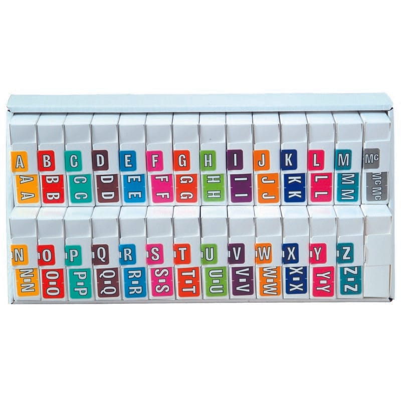 Colwell Compatible Alpha Labels, Polylaminated Stock, 1" X 1-1/2" Individual Letters - Roll of 500