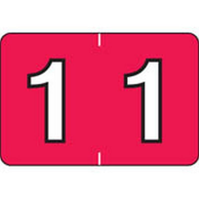 Colwell Compatible Numeric "1" Labels, Polylaminated Stock, 1" X 1-1/2" Individual Numbers - Roll of 500