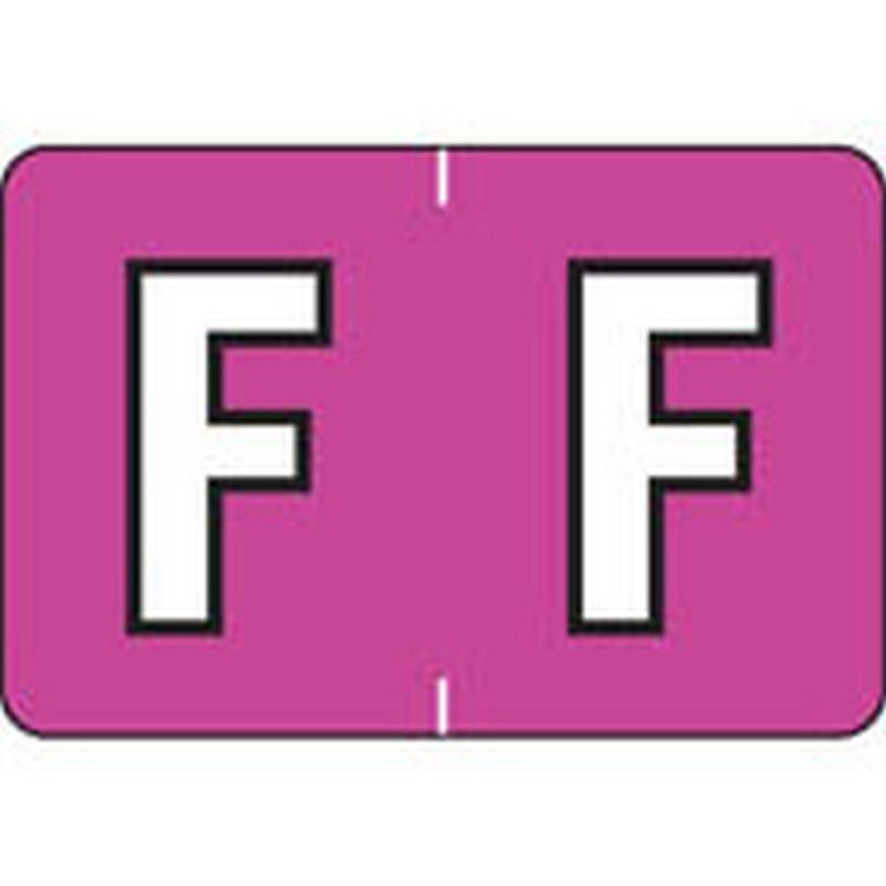 Colwell Compatible Alpha "F" Labels, Polylaminated Stock, 1" X 1-1/2" Individual Letters - Pack of 225
