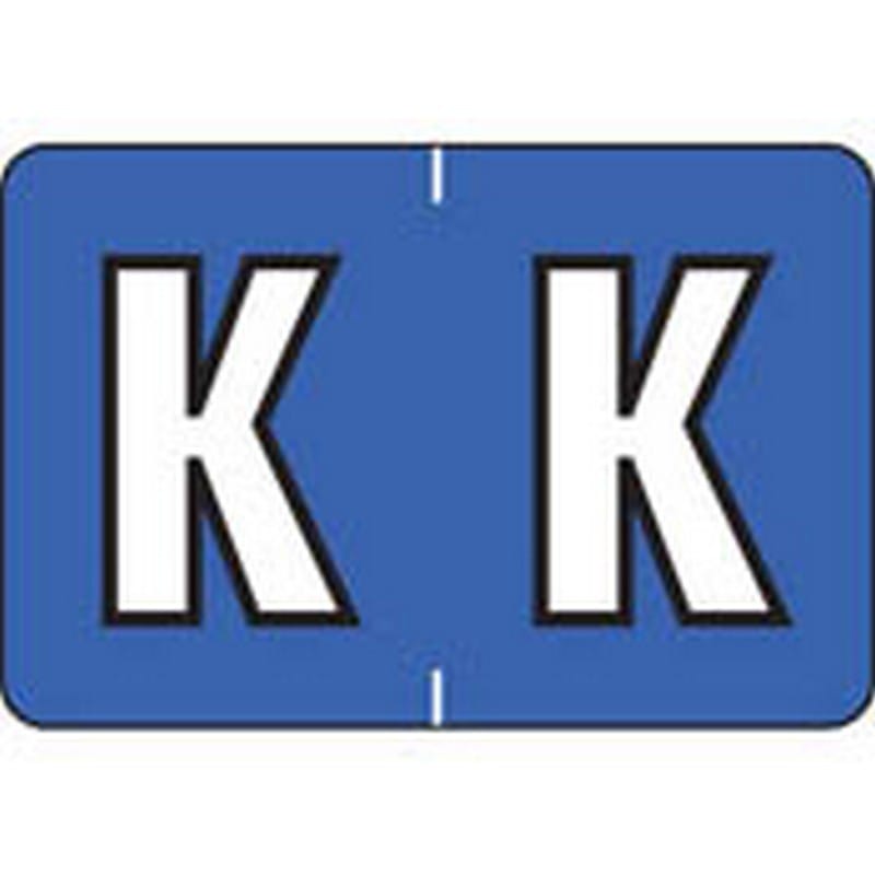 Colwell Compatible Alpha "K" Labels, Polylaminated Stock, 1" X 1-1/2" Individual Letters - Pack of 225