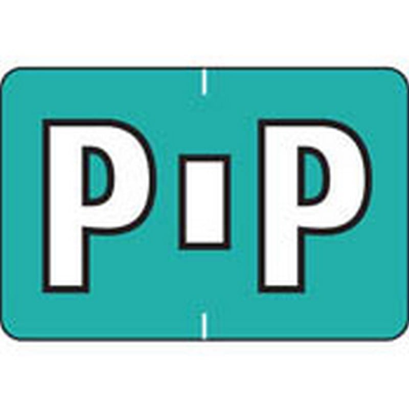 Colwell Compatible Alpha "P" Labels, Polylaminated Stock, 1" X 1-1/2" Individual Letters - Pack of 225