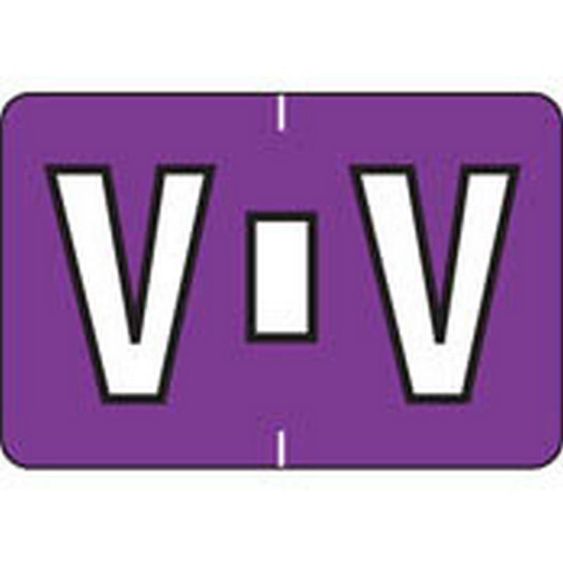 Colwell Compatible Alpha "V" Labels, Polylaminated Stock, 1" X 1-1/2" Individual Letters - Pack of 225