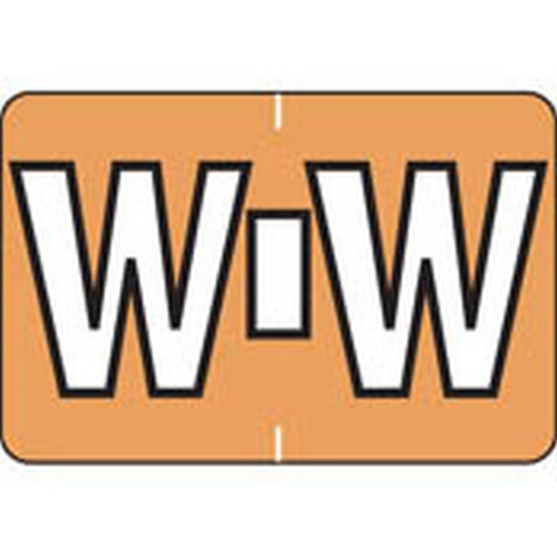 Colwell Compatible Alpha "W" Labels, Polylaminated Stock, 1" X 1-1/2" Individual Letters - Pack of 225