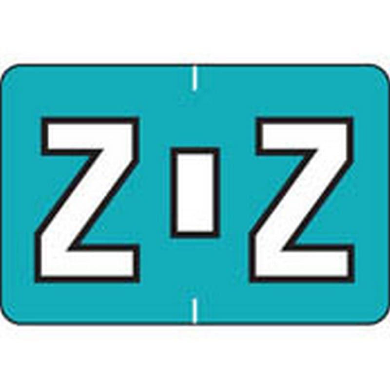 Colwell Compatible Alpha "Z" Labels, Polylaminated Stock, 1" X 1-1/2" Individual Letters - Pack of 225