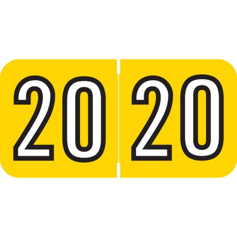 Colwell Compatible "20" Yearband Labels, 3/4" X 1-1/2" - Roll of 500