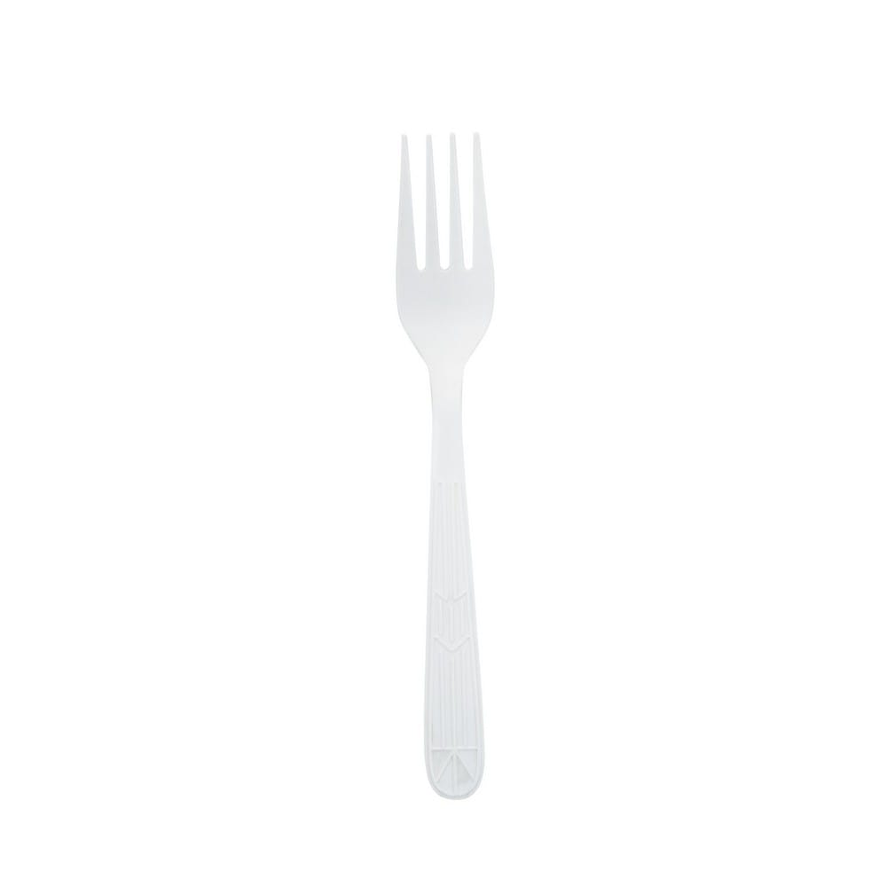 Heavy Weight Polypropylene Unwrapped Fork, White (1000 per Case)