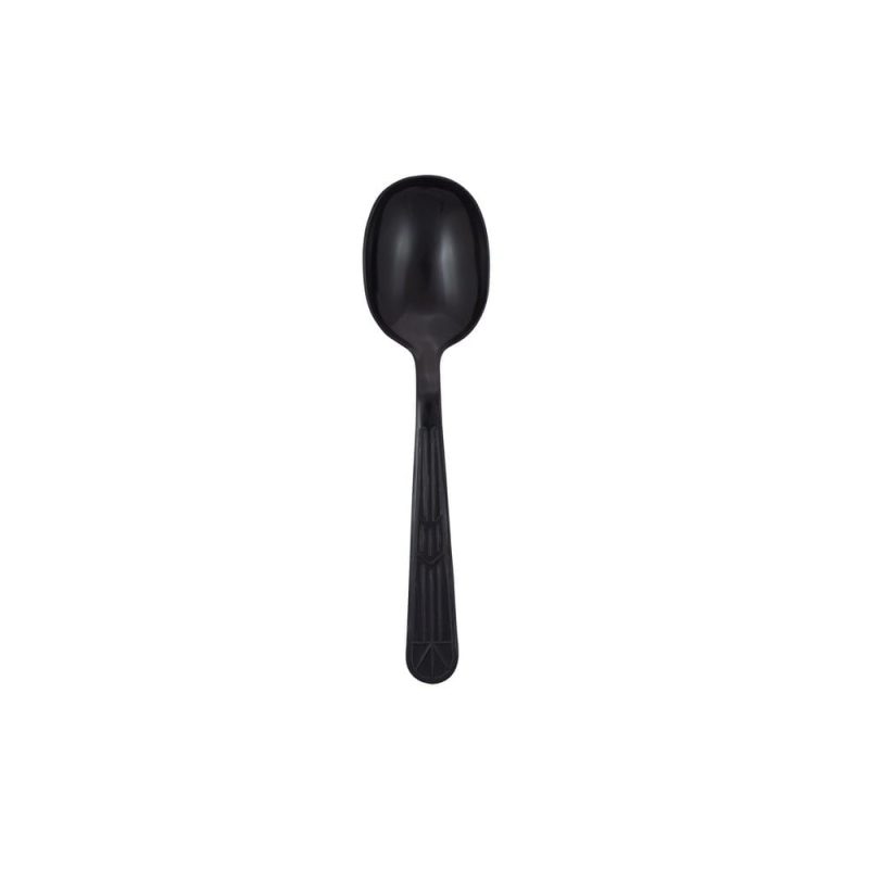 Heavy Weight Polypropylene Unwrapped Soup Spoon, Black (1000 per Case)