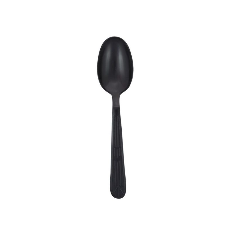 Heavy Weight Polypropylene Unwrapped Teaspoon, Black (1000 per Case)