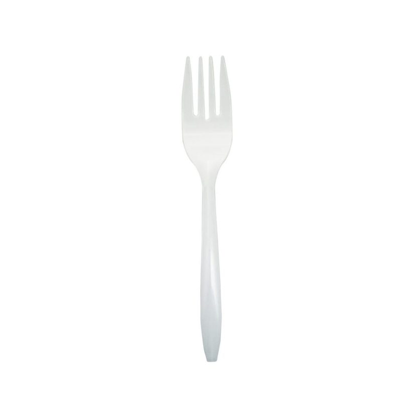 Medium Weight Polypropylene Unwrapped, Fork, White (1000 per Case)