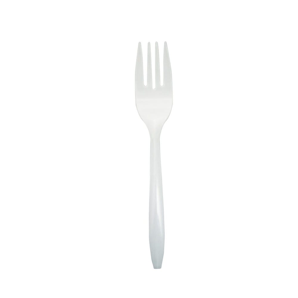 Medium Weight Polypropylene Unwrapped, Fork, White (1000 per Case)