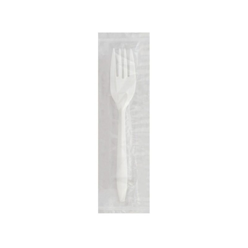 Medium PP Individually Wrapped Fork, White (250 per Bag, 4 Bags per Case)