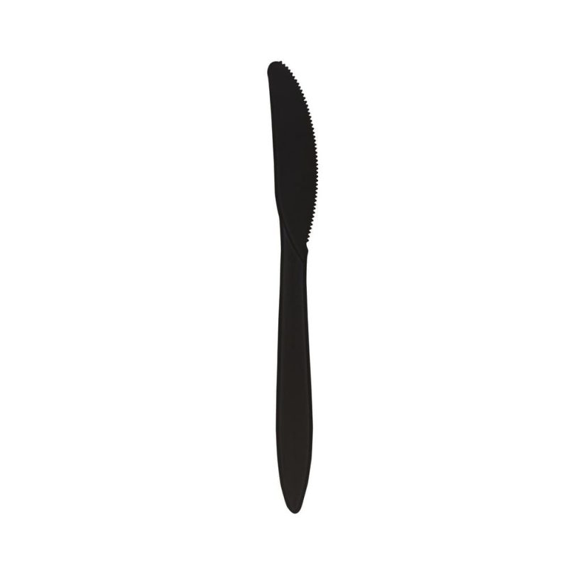 Medium Weight Polypropylene Unwrapped Knife, Black (1000 per Case)