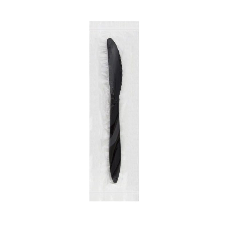 Medium PP Individually Wrapped Knife, Black (250 per Bag, 4 Bags per Case)