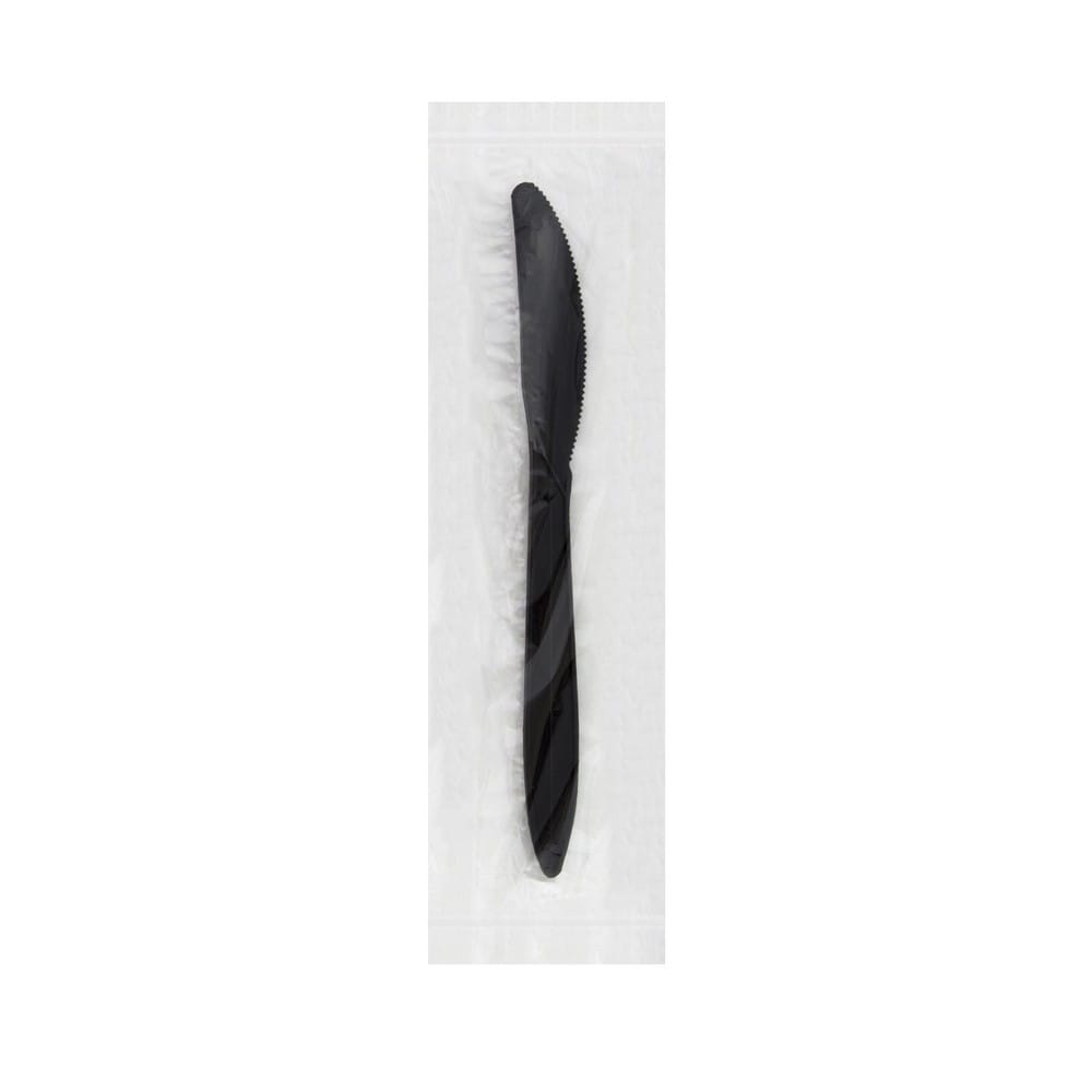 Medium PP Individually Wrapped Knife, Black (250 per Bag, 4 Bags per Case)