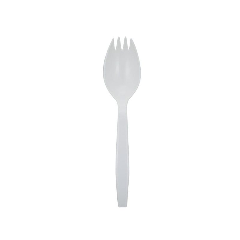 Medium Weight Polypropylene Unwrapped, Spork, White (1000 per Case)