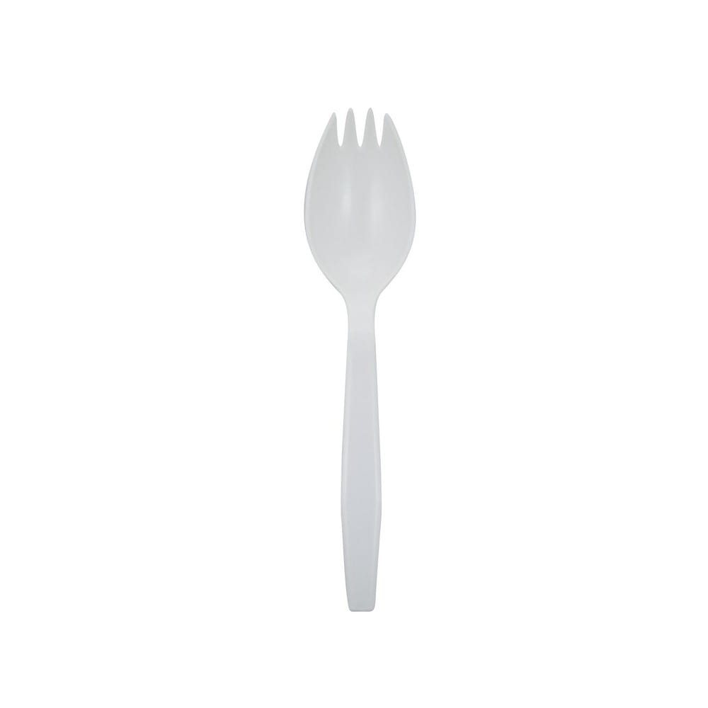 Medium Weight Polypropylene Unwrapped, Spork, White (1000 per Case)