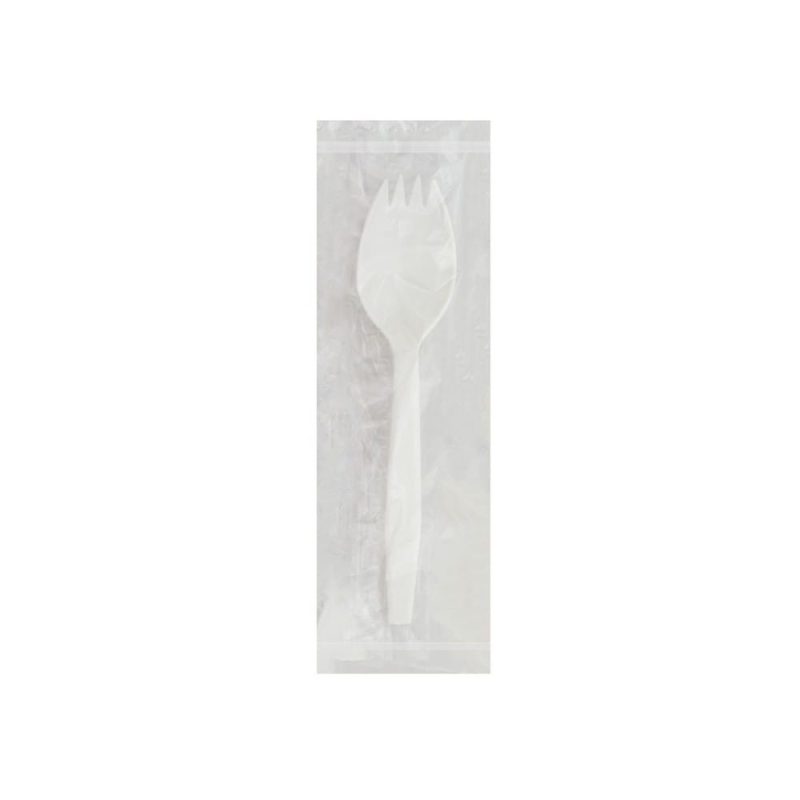 Medium PP Individually Wrapped Spork, White (250 per Bag, 4 Bags per Case)