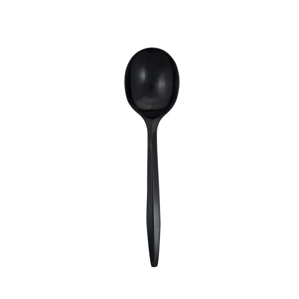 Medium Weight Polypropylene Unwrapped Soup Spoon, Black (1000 per Case)