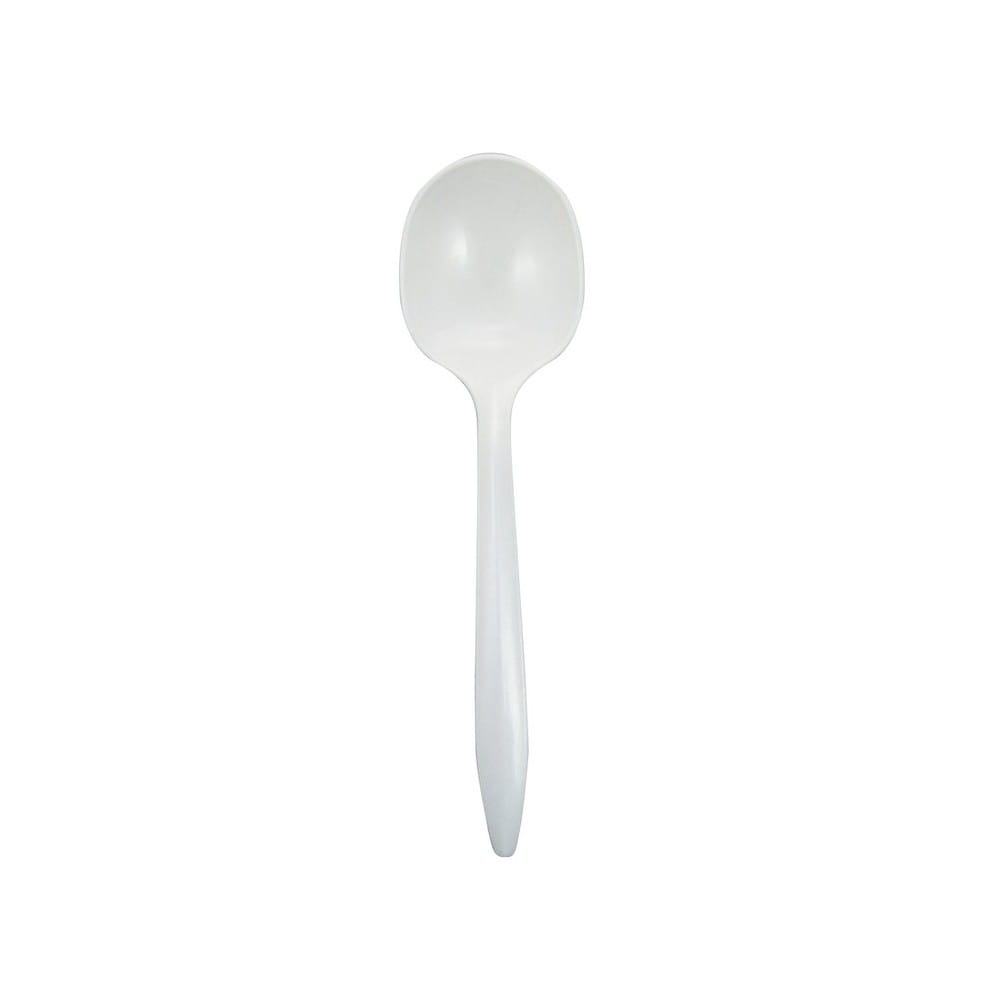 Medium Weight Polypropylene Unwrapped, Soup Spoon, White (1000 per Case)