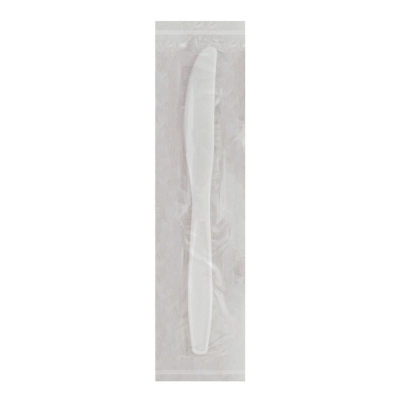 Heavy Weight Polystyrene Individually Wrapped Knife, White (250 per Bag, 4 Bags per Case)