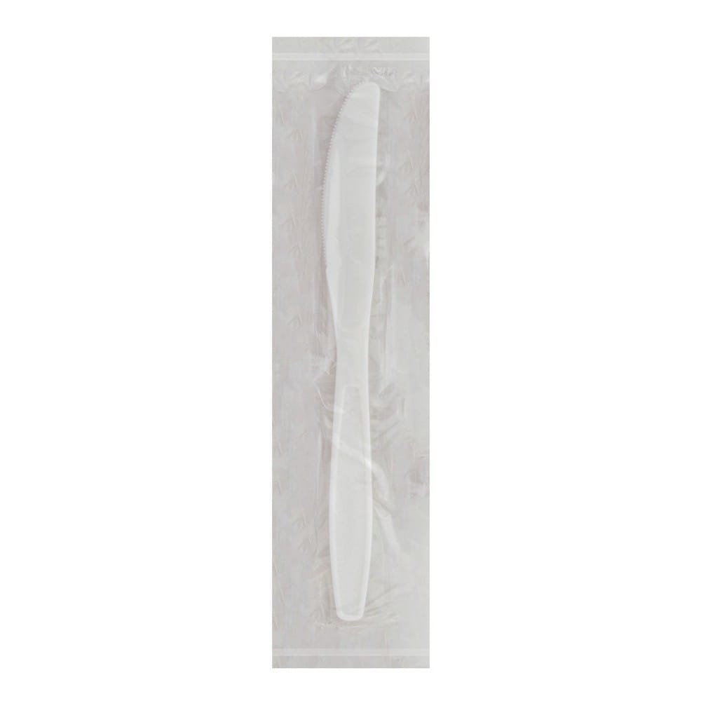Heavy Weight Polystyrene Individually Wrapped Knife, White (250 per Bag, 4 Bags per Case)