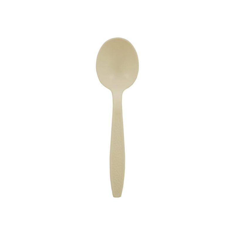 Heavy Weight Polystyrene Unwrapped Soup Spoon, Almond (1000 per Case)