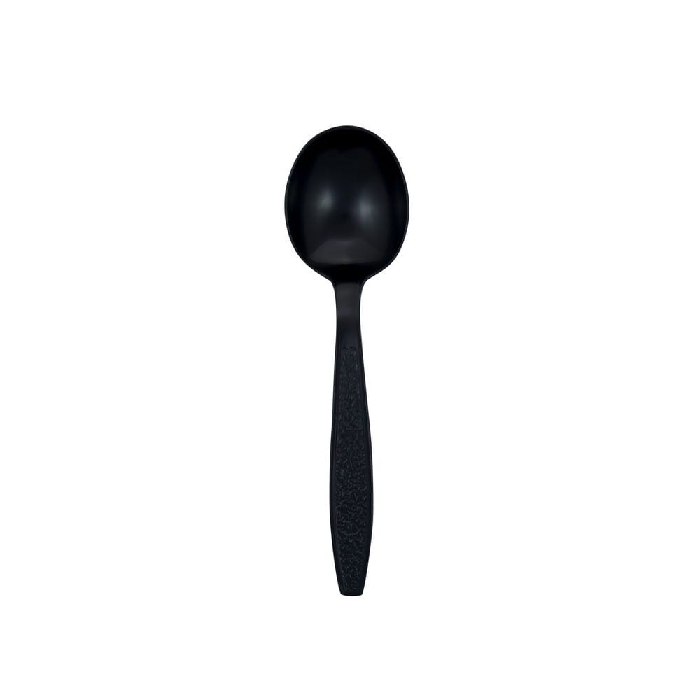Heavy Weight Polystyrene Unwrapped Soup Spoon, Black (1000 per Case)